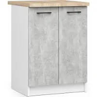 Akord Küchen-Unterschrank mit Arbeitsplatte OLIWIA Weiß, Beton B60xH85xT46 cm
