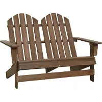 Syfax Adirondack-Gartenbank 2-Sitzer Massivholz Tanne Braun
