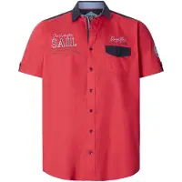 Jan Vanderstorm Kurzarmhemd "Kurzarmhemd NIGHILS", Herren, Gr. 7XL, weit, rot, Obermaterial: 100% Baumwolle CO., Hemden Kurzarmhemd