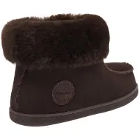 Vanuba Peppin Lammfell Hausschuhe Damen Schuhe - Badelatschen Damen Hausschuhe - Leder Wolle Pantoffeln Damen - Bequeme Schuhe Damen Lammfell-Hausschuhe - 42 EU Leder Braun Braun