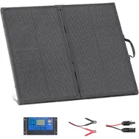 Vevor Faltbares Solarpanel 100 W, 16BB N-Typ Tragbares Monokristallines Solarmodul mit Rahmen, 24% Wirkungsgrad, IP67, Ladegerät mit 30A PWM-Controller & MC4-Ausgang für Camping, Wandern