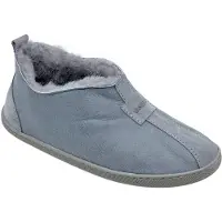 Vanuba Kalahari Lammfell Hausschuhe Damen Schuhe - Badelatschen Damen Hausschuhe - Leder Wolle Pantoffeln Damen - Bequeme Schuhe Damen Lammfell-Hausschuhe - 39 EU Leder Harz Grau Grau