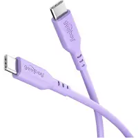Goobay USB-C-Silikonkabel, 1,5 m, lila, 60 W, 3 A, weiches und robustes Ladekabel für USB-C-Geräte