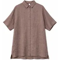Mazine - Women's Linen Shirt Dress - Kleid Gr S braun
