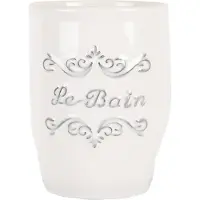 Clayre & Eef Zahnbürstenhalter Ø 8x10 cm Weiß Keramik