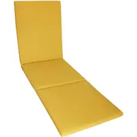 Kettler Herlag Sunny Liegenauflage 200x60x4 cm – wetterfest, wasserfest & UV-beständig – waschbarer Bezug mit Reißverschluss – Senfgelb
