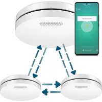 Aroha Smart Connect & Link Rauchmelder Vernetzt mit WLAN - 10 Jahre Batterie - Feuermelder mit App Tuya & Smartlife - 3 set