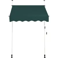 Costway Klemmmarkise 150 cm Balkonmarkise ohne Bohren, UV-beständig, höhenverstellbar, wasserabweisend, Markise mit Handkurbel, Sonnenmarkise Grün