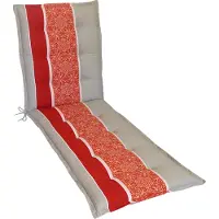Kettler Herlag Liegenauflage Valeria 195x60x7,5cm für Gartenliege mit Streifen-Muster Rot/Orange