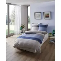 Kaeppel Satin Bettwäsche 155x220 cm + 80x80 cm Taube Bettbezug