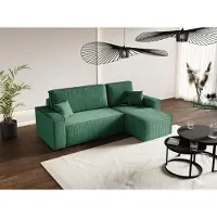 Alpi Möbel AlpiMeble L-förmiges Sofa Carlos, Modern Couch mit Stauraum, Ecksofa mit schlaffunktion, Eleganter Poso-Stoff, Grün