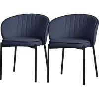 ML-Design Esszimmerstühle 2er Set Dunkelblau Küchenstühle mit Stoffbezug Metallbeinen Wohnzimmerstuhl Rückenlehne Polsterstühle für Esszimmer & Küche