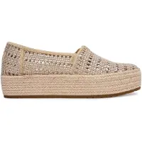 Toms Valencia champagne metallic basket weave 37