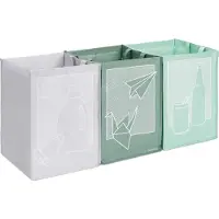 Navaris 3er Set Recycling Taschen für Glas Plastik und Papier - 3fach Mülleimer Müllsortierer - Mülltrennsystem Behälter für Mülltrennung