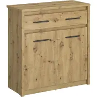Kondela Zweitürige Kommode mit Schublade Airon 2D1S – Artisan-Eiche