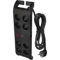 Emos 8er Steckdosenleiste mit Überspannungsschutz, 3m Kabel mit Schalter und LED-Anzeige, 1800 J, Ableitstrom 15000 A, P54252