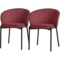 ML-Design Esszimmerstühle 2er Set Rot Küchenstühle mit Stoffbezug Metallbeinen Wohnzimmerstuhl mit Rückenlehne Polsterstühle für Esszimmer & Küche