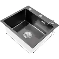 OEM Küchenspüle, großes tiefes Becken, langlebiger Edelstahl, schwarz