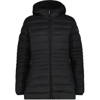 CMP Woman Padded Long Jacket FIX Hood nero (U901) 46