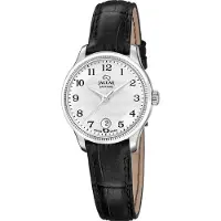 Jaguar Quarzuhr "Essentia", schwarz (schwarz, silberfarben), Armbanduhren, Damen, Quarzuhr, Armbanduhr, Damenuhr, Swiss Made, Lederarmband, Saphirglas,Datum