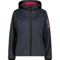 CMP Damen Softshelljacke Woman Jacket Zip Hood 39A5006M-00UU 34 - Titanio Mel-Carminio - 34