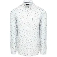 State of Art Hemd Blumenprint Weiß - 4XL