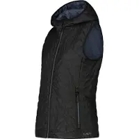 CMP wasserabweisende Damen Weste mit Feel Warm Flat und Kapuze schwarz 38