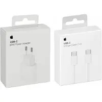 Apple 20W USB-C Power Adapter (Netzteil) + 1m 60W USB-C to C Cable Ladekabel iPhone 17 16 15 Pro Max Air iPad Macbook