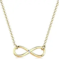 Elli DIAMONDS Halsketten - Halskette Infinity Pure Diamant (0.03 ct.) 925 Sil - Gr. unisize - in Gold - für Damen