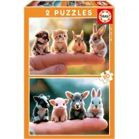Educa Tierbabys 2x20 Teile Puzzle Golden Golden One Size