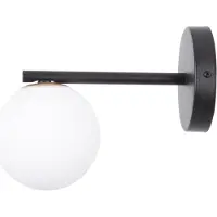 Sigma Wandleuchte Gama in Schwarz mit Glaskugel