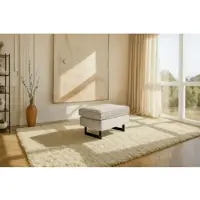 Otto Home Polsterhocker "Pinto", beige (creme), B:76cm H:48cm T:56cm, 100% Polyester, Hocker, Polsterhocker, mit Keder, Metallfüßen und auch in Cord Bezug erhältlich
