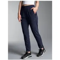 Trigema Jerseyhose "Freizeithose mit Bein-Reißverschluss", Damen, Gr. 3XL, Normalgrößen, blau (navy), Web, 74% Nylon, 26% Elastan, Basic, Hosen Jerseyhose