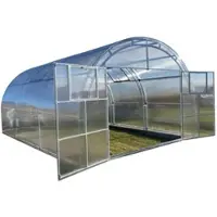 Garten Dream Polycarbonat-Gewächshaus "Oasis" 4x4m aus Stahl, mit 10mm Polycarbonat Mit Großen Doppeltüren auf jeder Seite
