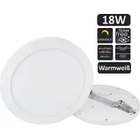 LED line 18W LED Panel Aura Easy Fix Dimmbar IP20 Einbau Strahler Aufputz Spot Einbauleuchte warmweiß 2700K Deckenleuchte Rund ohne Rahmen