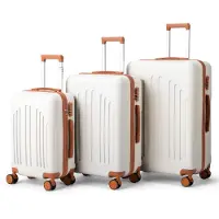 Alightup Hartschalenkoffer,Reisekoffer-Set Koffer-Set,Trolley-Set,3 Stk,mit 360° Leichtlauf-Rollen,ABS