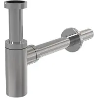 Alca Design Siphon 1 1/4" rund, Ganzmetall Messing verchromt