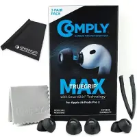Comply Ohrstöpsel TrueGrip MAX für Airpods Pro 3 Schwarz Mix mit Tuch