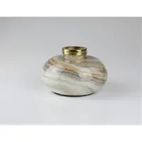 Am Design Dekovase "aus Glas", silber, B:14,5cm H:10,5cm, Metall, Vasen, Dekovase, BxH: 14,5x10,5 cm