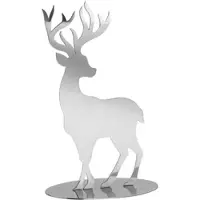 Fink Weihnachtsfigur "Hirsch JASPER, Weihnachtsdeko", silber (silberfarben), B:24cm H:35cm T:11cm, Edelstahl, Dekofiguren, Weihnachtsfigur, aus Edelstahl