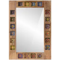 vidaXL Badezimmer Spiegel Natur 50 x 70 x 3 cm Massivholz Mango