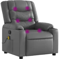 Syfax Massagesessel Relaxsessel Grau Kunstleder