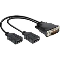 DeLOCK 65280, 0,25 m, DMS, 2 x HDMI, Männlich, Nickel, Schwarz