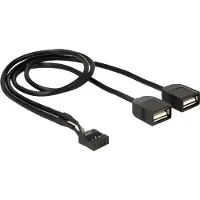 DeLOCK 83823, 0,4 m, 2 x USB A, USB 2.0, Weiblich/Weiblich, 0,48 Gbit/s, Schwarz