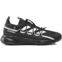 Adidas Wanderschuh TERREX "TERREX VOYAGER 21 TRAVEL", Herren, Gr. 43, schwarz-weiß (core schwarz, chalk weiß, grau two), Synthetik, Textil, Schuhe Wanderschuh