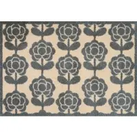 Turtle Mat Fußmatte "Pop Flowers Neutral", bunt, B:60cm H:9mm L:85cm, Baumwolle, Teppiche, Fußmatte