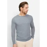 Olymp Rundhalspullover , Herren, Gr. 3XL, grau (silbergrau), Strick, Obermaterial: 85% Schurwolle, 15% Seide, regular fit normal, Rundhals, Rippbündchen, Pullover Rundhalspullover