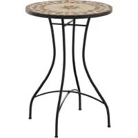 Syfax Mosaik-Bistrotisch Terrakottarot und Weiß Ø50x70 cm Keramik