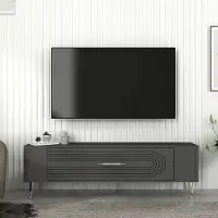 Skye Decor , Retrol3 - Anthracite, Silver, TV-Ständer, Anthrazit, Melaminplatte, 260 x 220 cm
