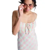 Roxy Trägerkleid "Limitless Mini", Damen, Gr. M, bunt (coconut milk plaid swell), Obermaterial: 70% Baumwolle, 30% Viskose., Kleider Trägerkleid